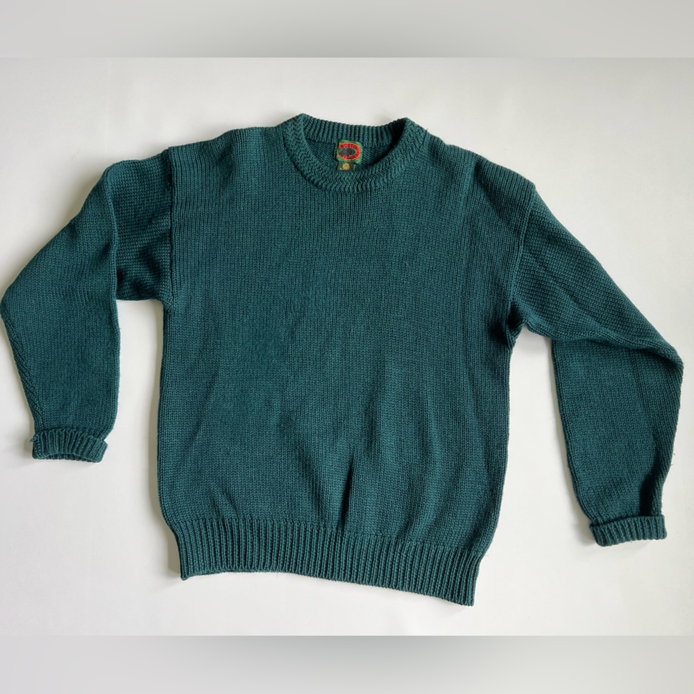 Vintage Men's Pure Wool Sweater Boston Trader’s Green Large Nordic Grandpacore